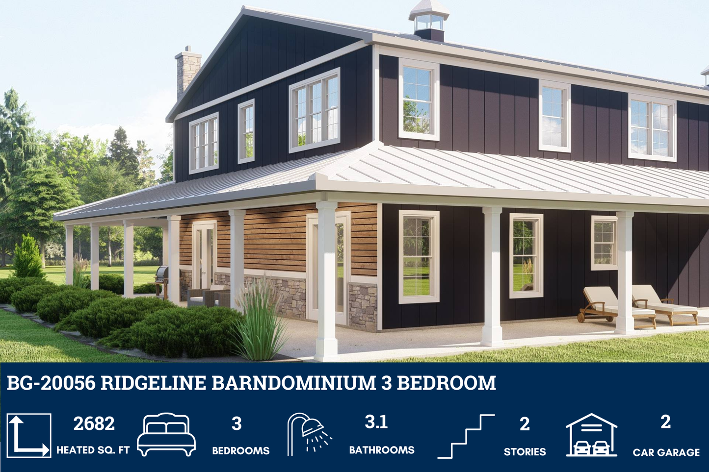 BG-20056 Ridgeline Barndominium House Plan