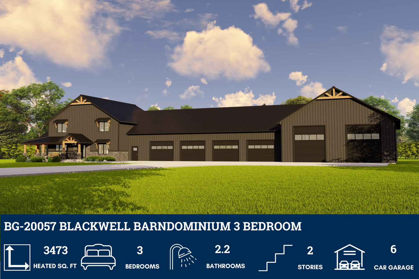 BG-20057 Blackwell Barndominium House Plan