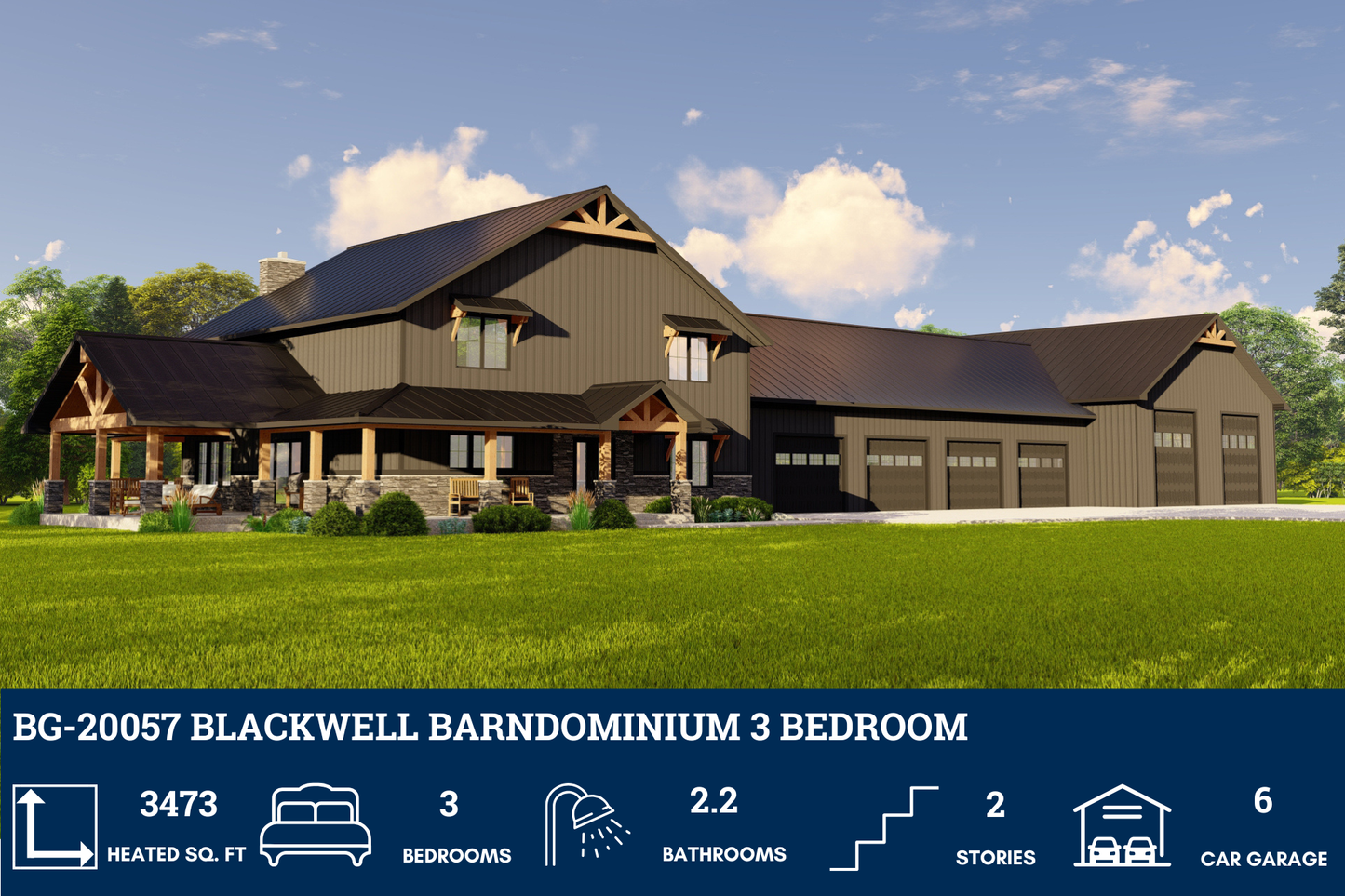 BG-20057 Blackwell Barndominium House Plan