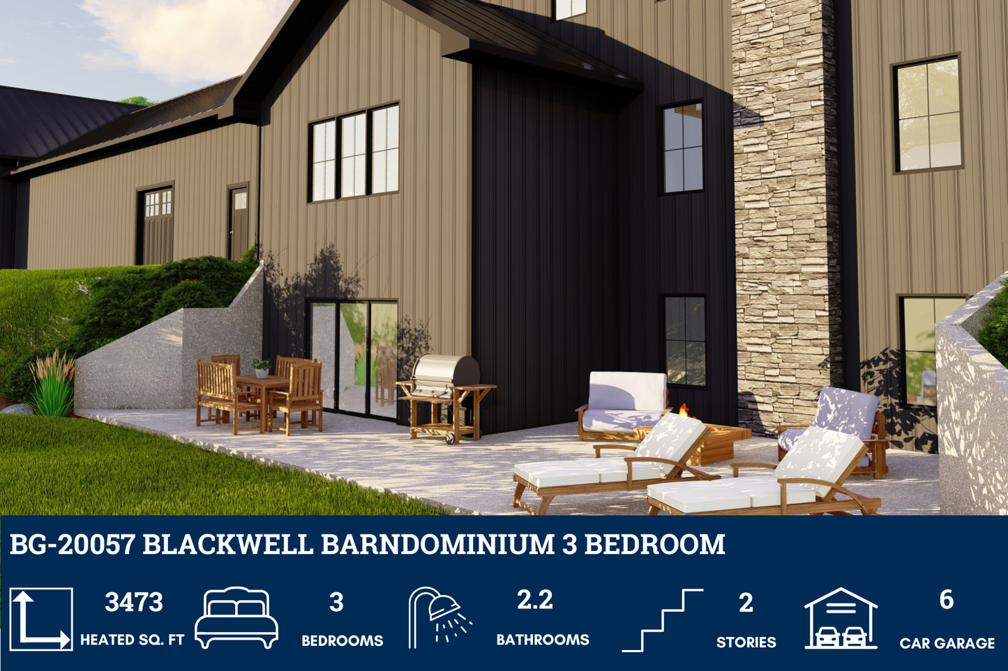 BG-20057 Blackwell Barndominium House Plan