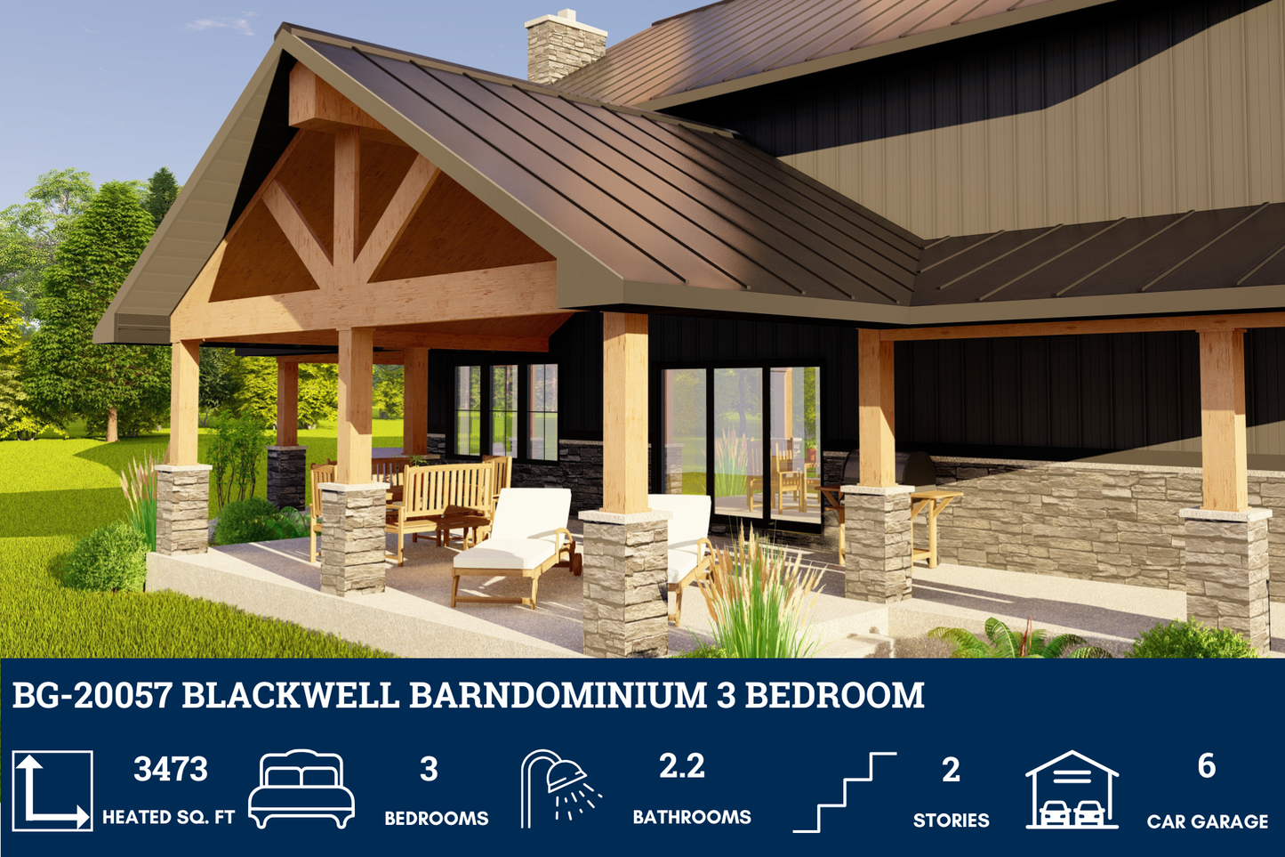 BG-20057 Blackwell Barndominium House Plan