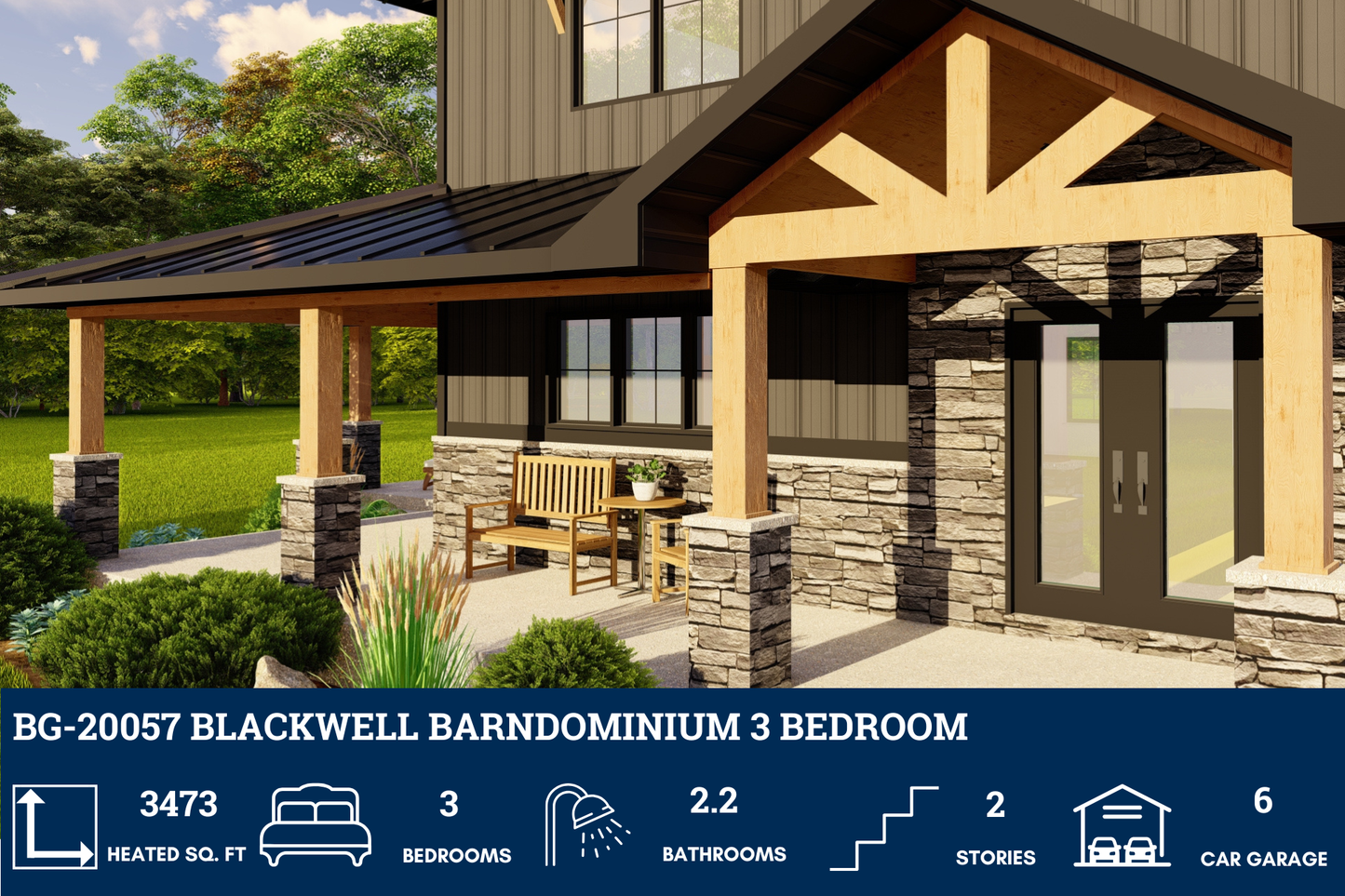 BG-20057 Blackwell Barndominium House Plan