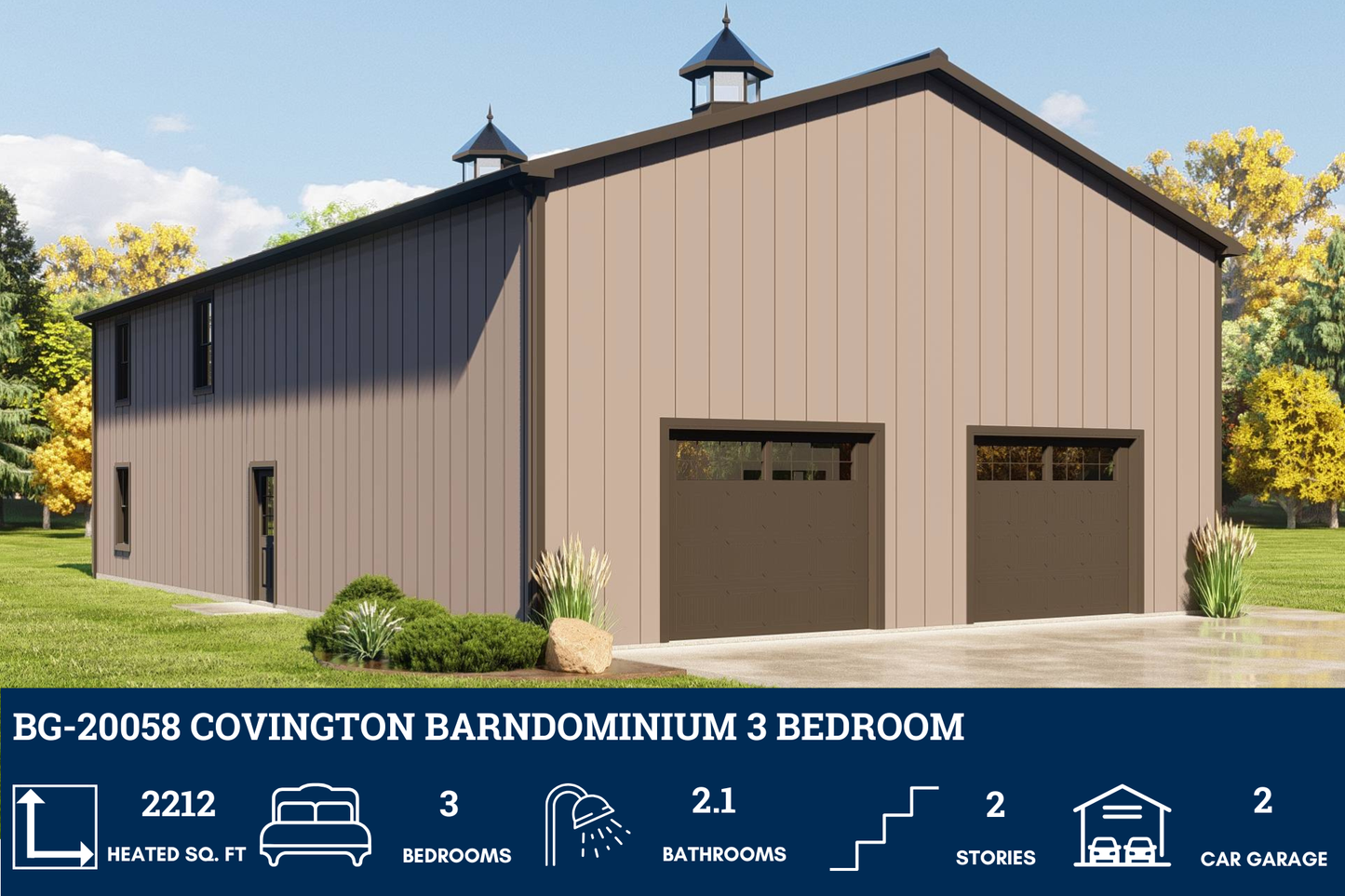 BG-20058 Covington Barndominium House Plan