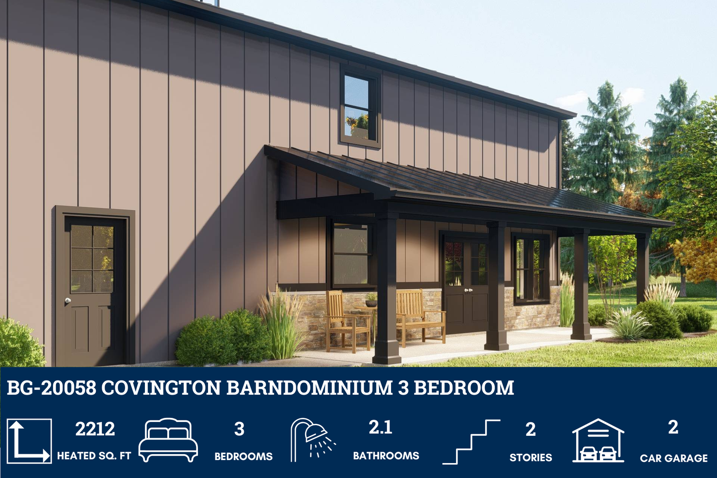 BG-20058 Covington Barndominium House Plan