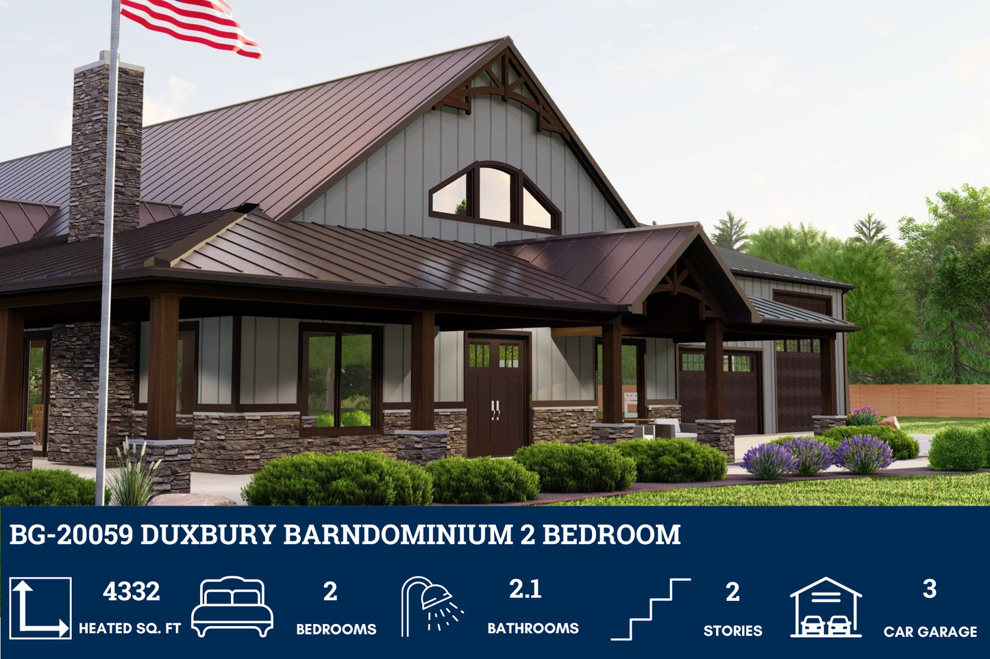 BG-20059 Duxbury Barndominium House Plan