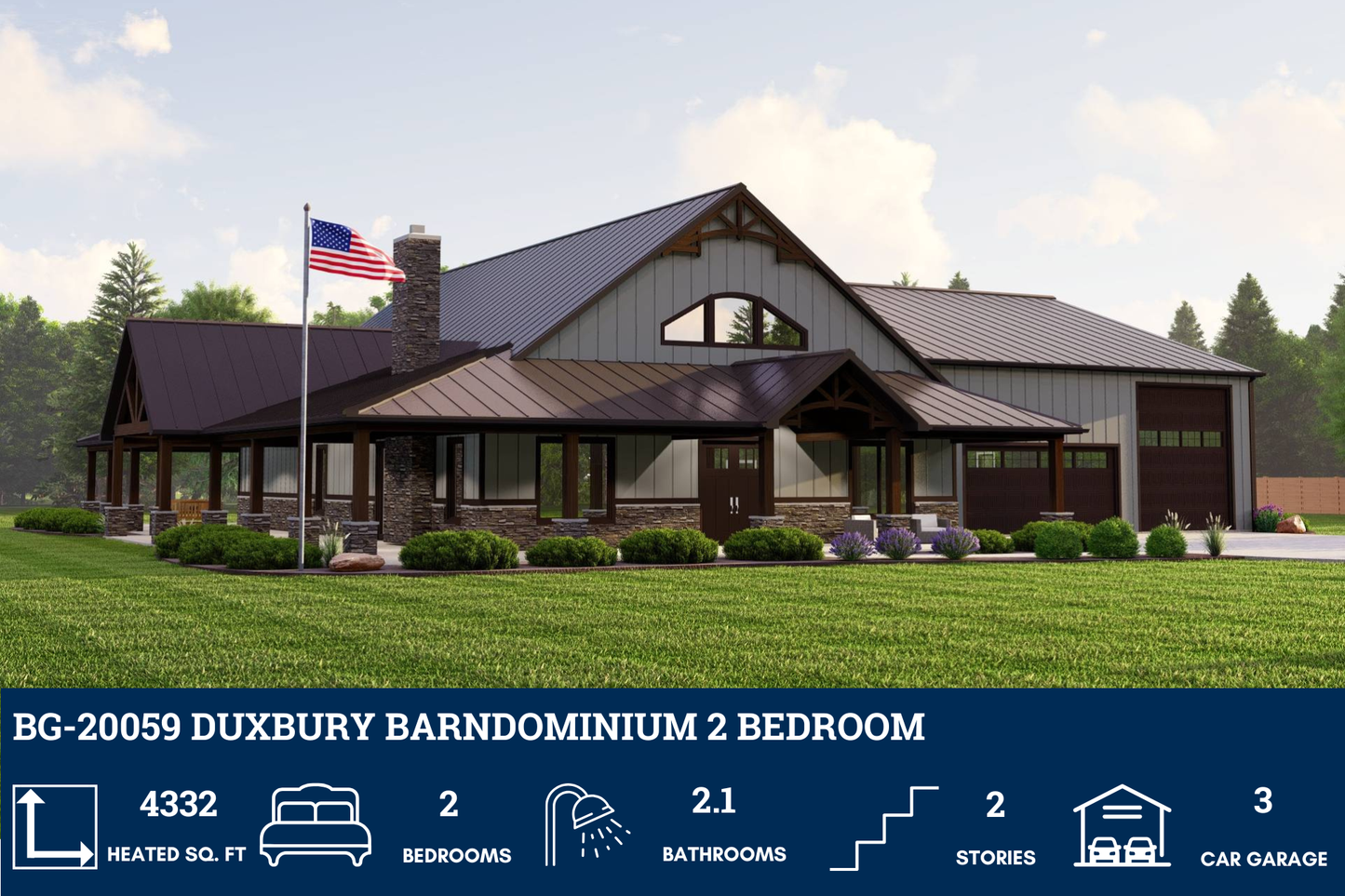 BG-20059 Duxbury Barndominium House Plan