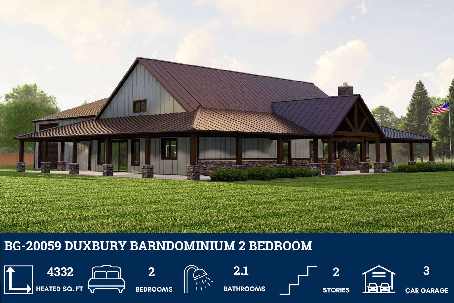 BG-20059 Duxbury Barndominium House Plan