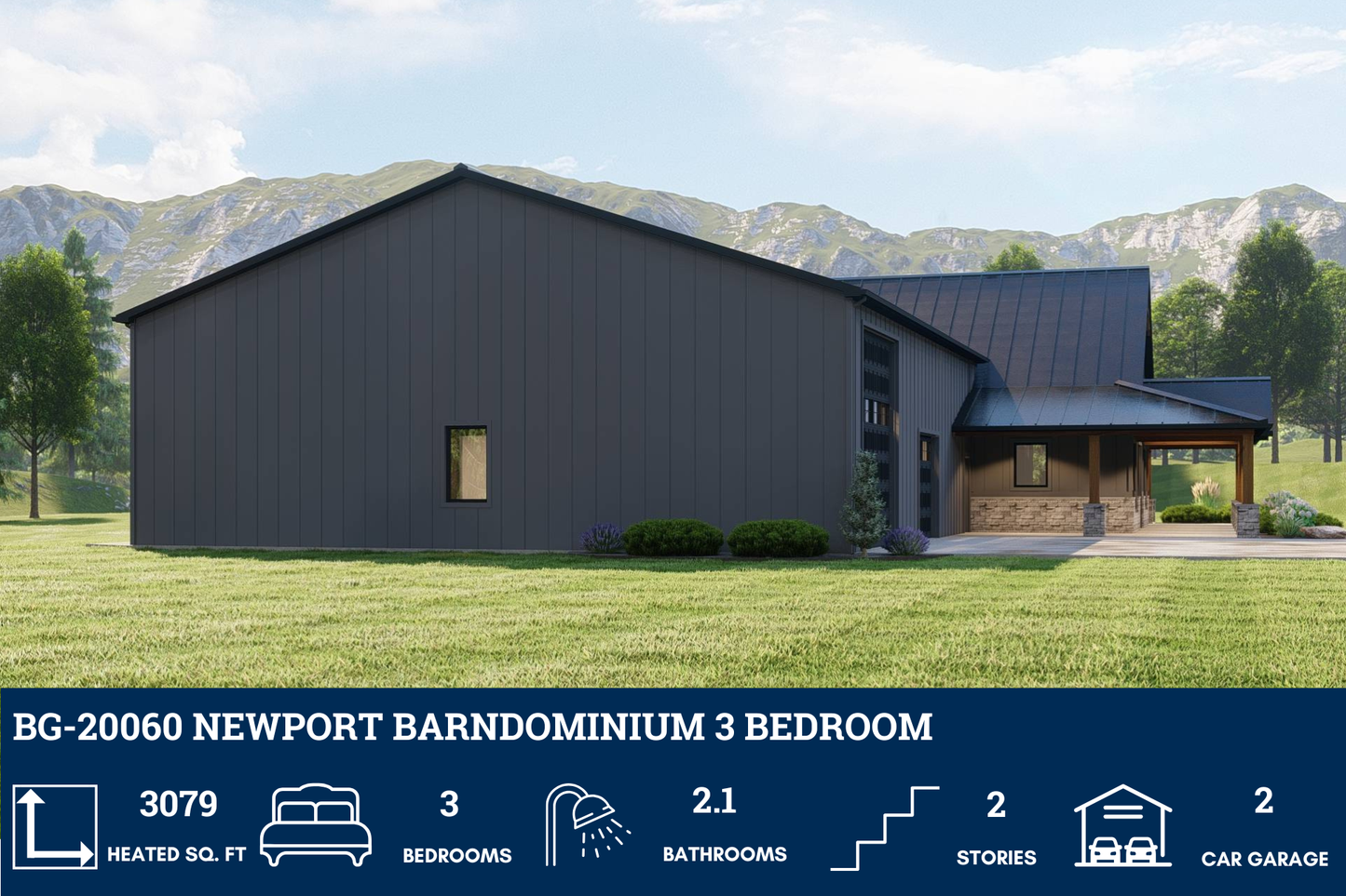 BG-20060 Newport Barndominium House Plan