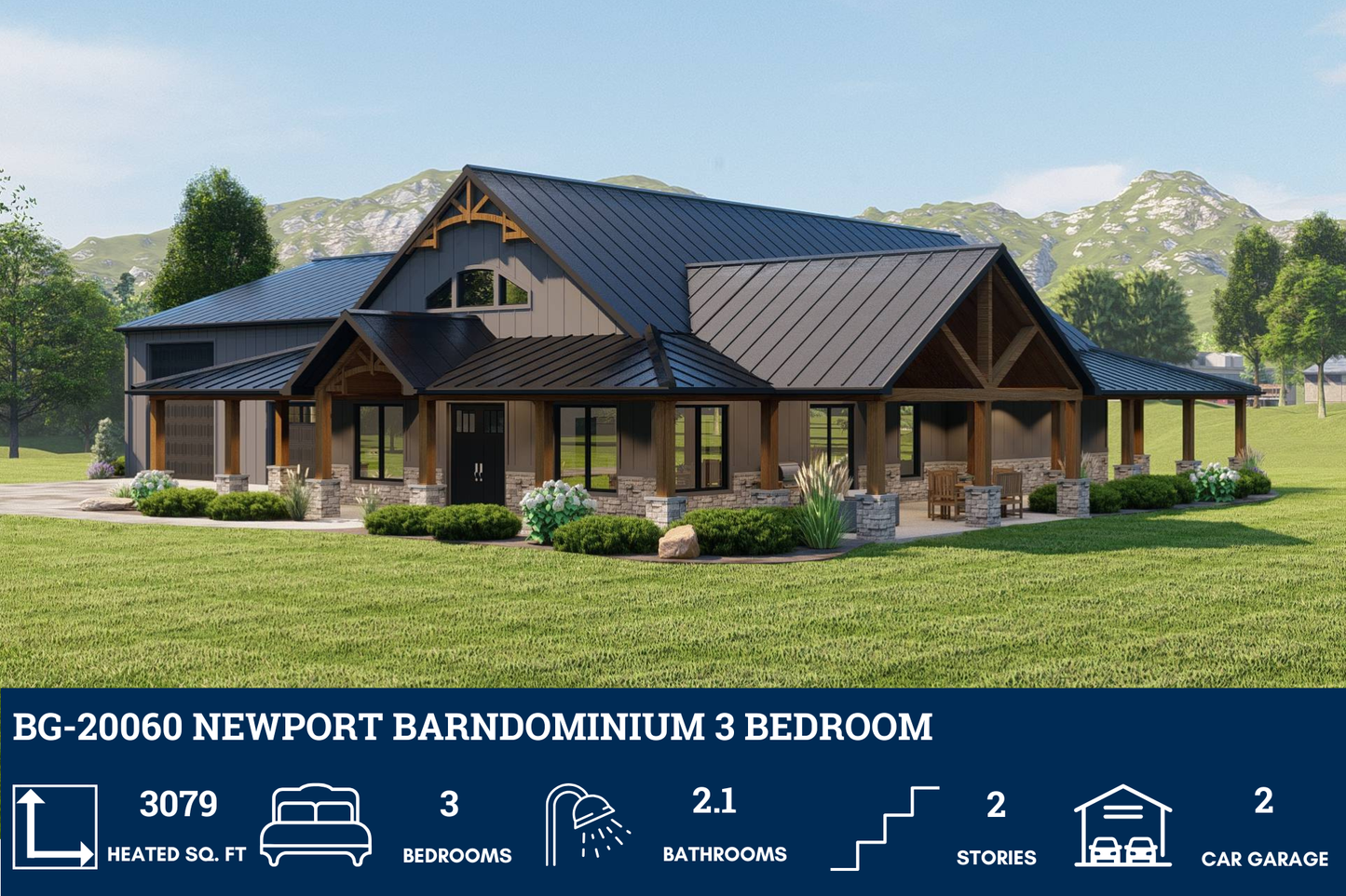 BG-20060 Newport Barndominium House Plan