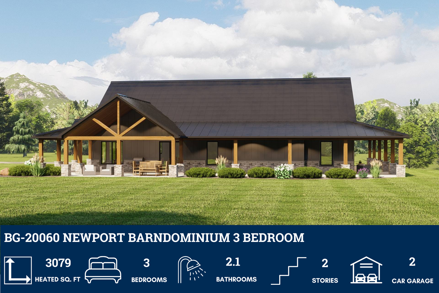 BG-20060 Newport Barndominium House Plan