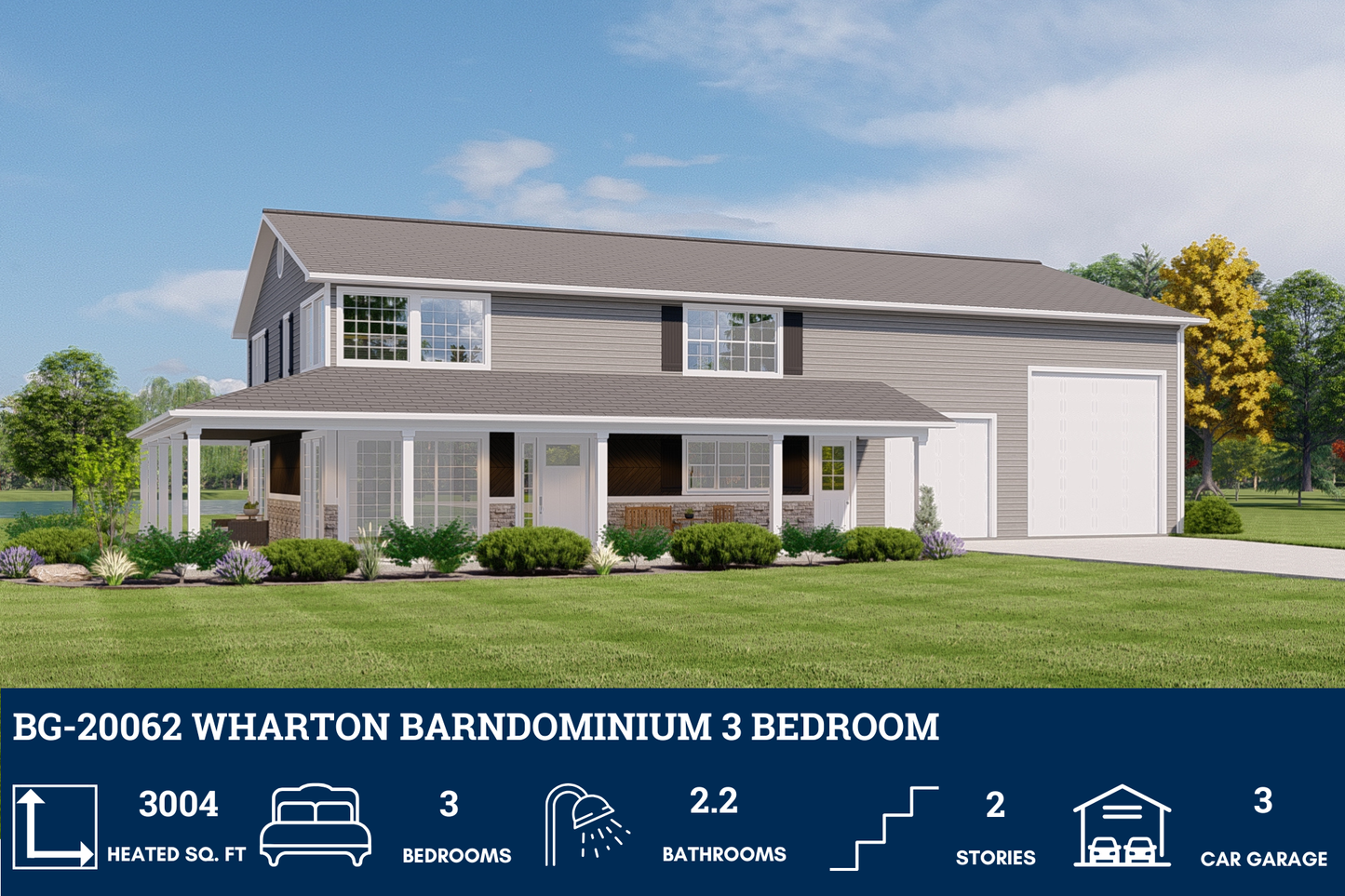 BG-20062 Wharton Barndominium House Plan
