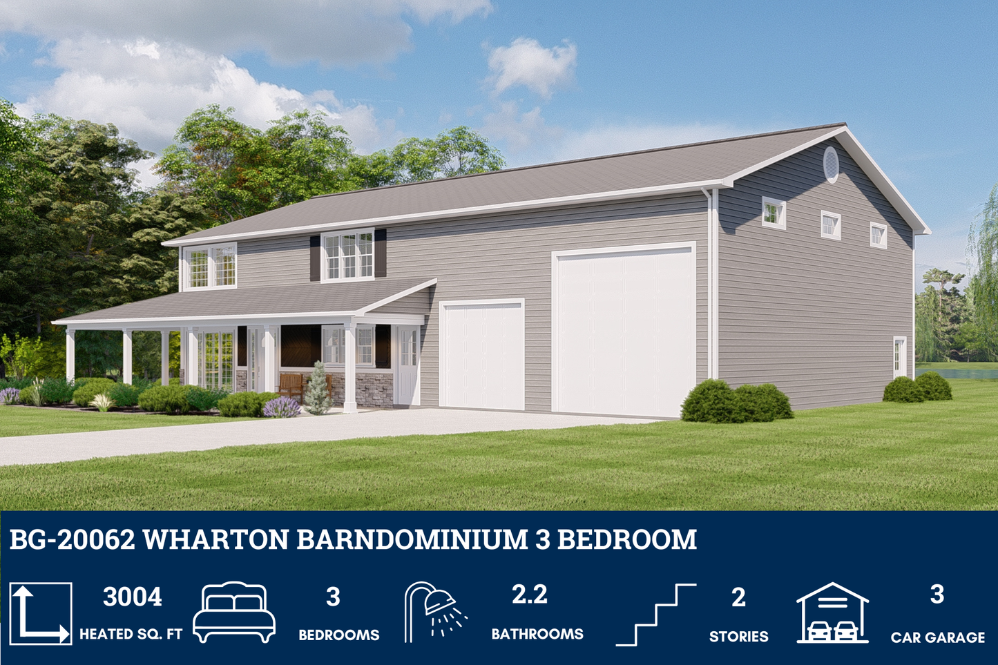 BG-20062 Wharton Barndominium House Plan