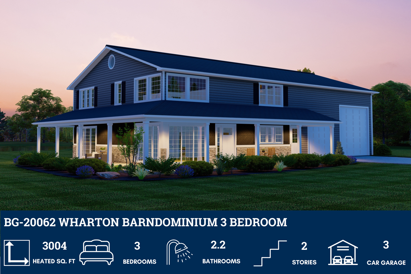 BG-20062 Wharton Barndominium House Plan
