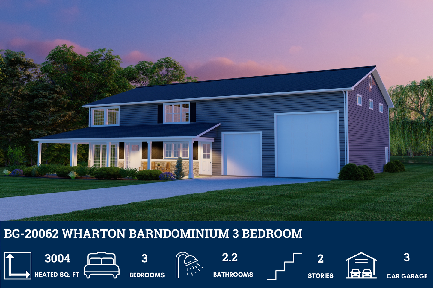 BG-20062 Wharton Barndominium House Plan
