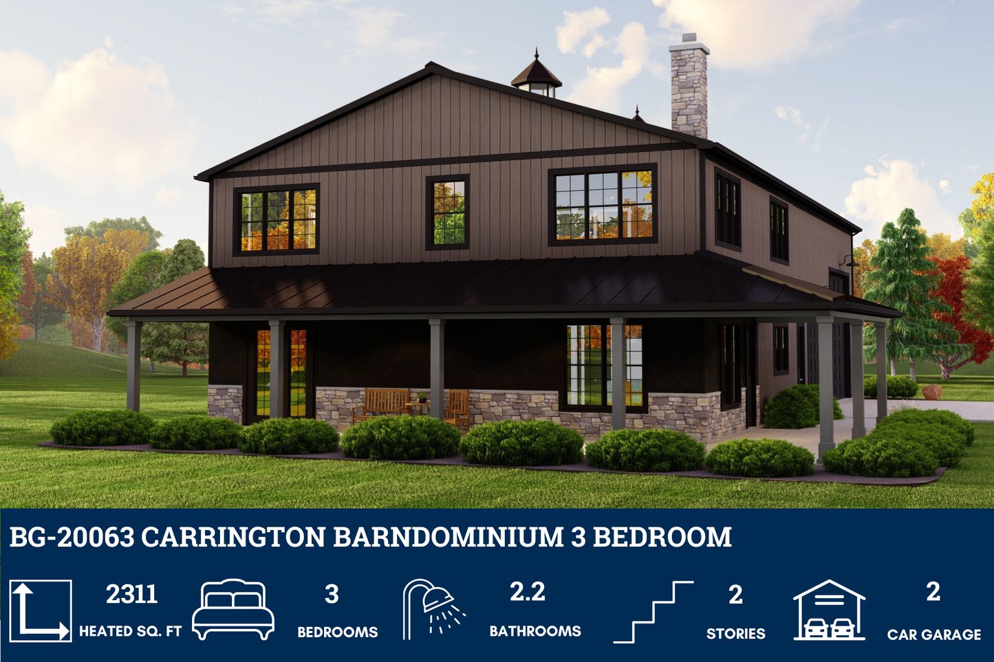 BG-20063 Carrington Barndominium House Plan