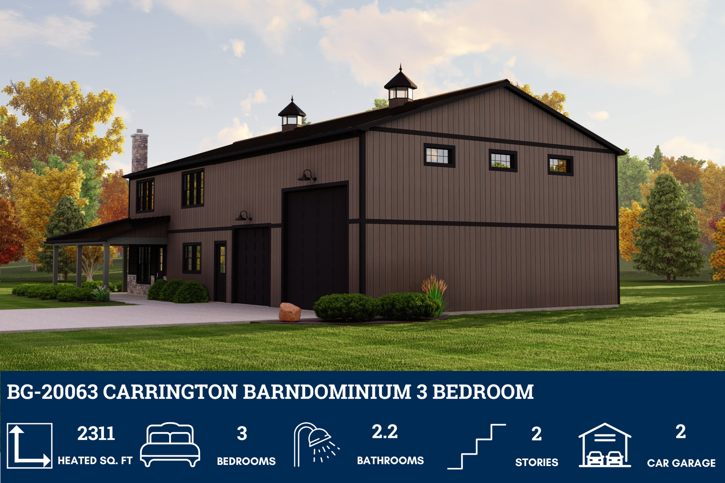 BG-20063 Carrington Barndominium House Plan