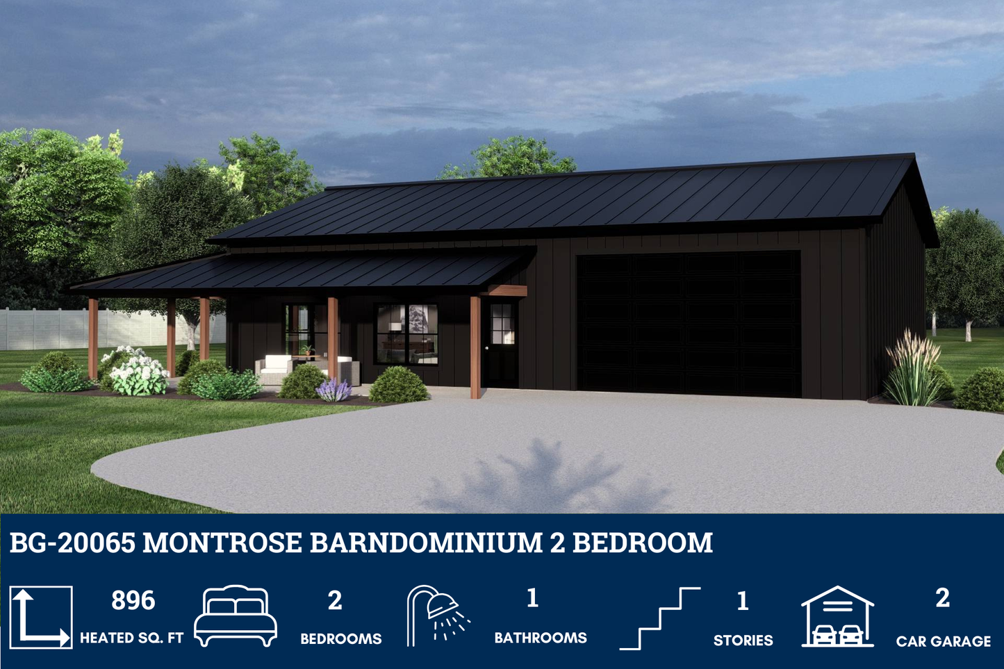 BG-20065 Montrose Barndominium House Plan
