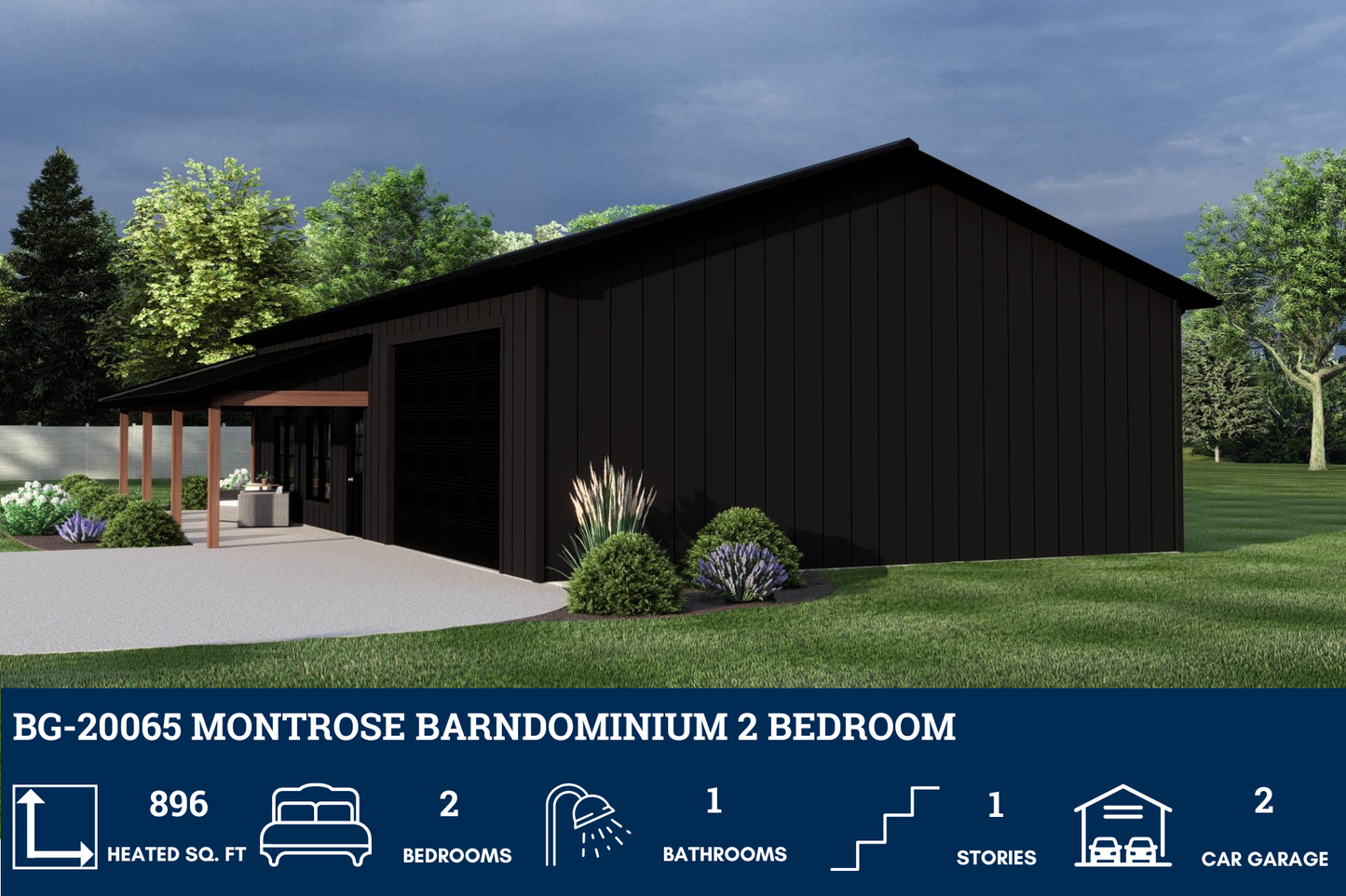 BG-20065 Montrose Barndominium House Plan