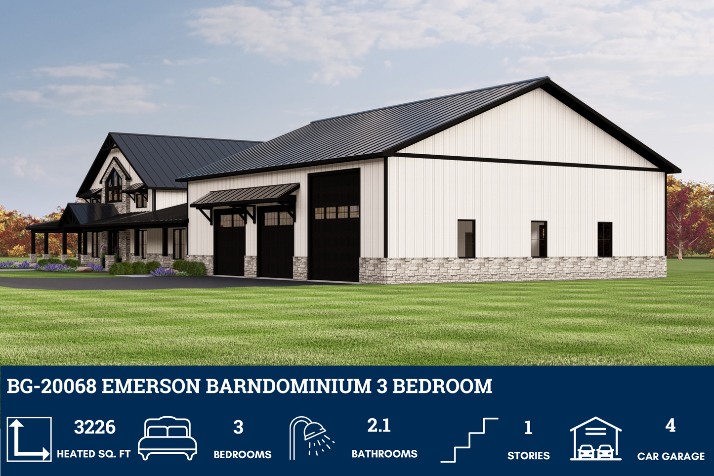 BG-20068 Emerson Barndominium House Plan