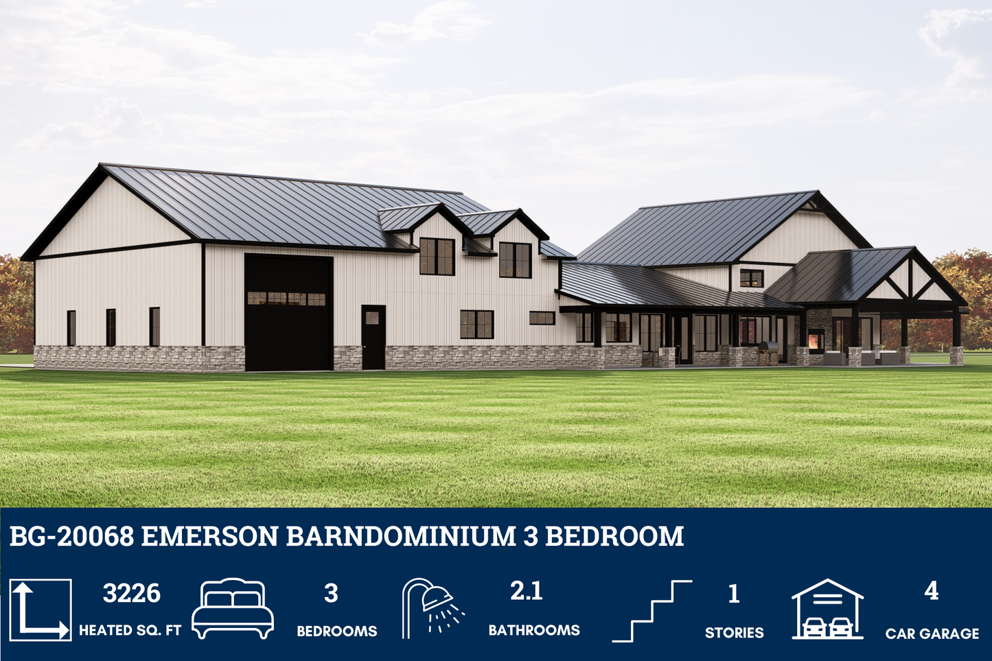 BG-20068 Emerson Barndominium House Plan