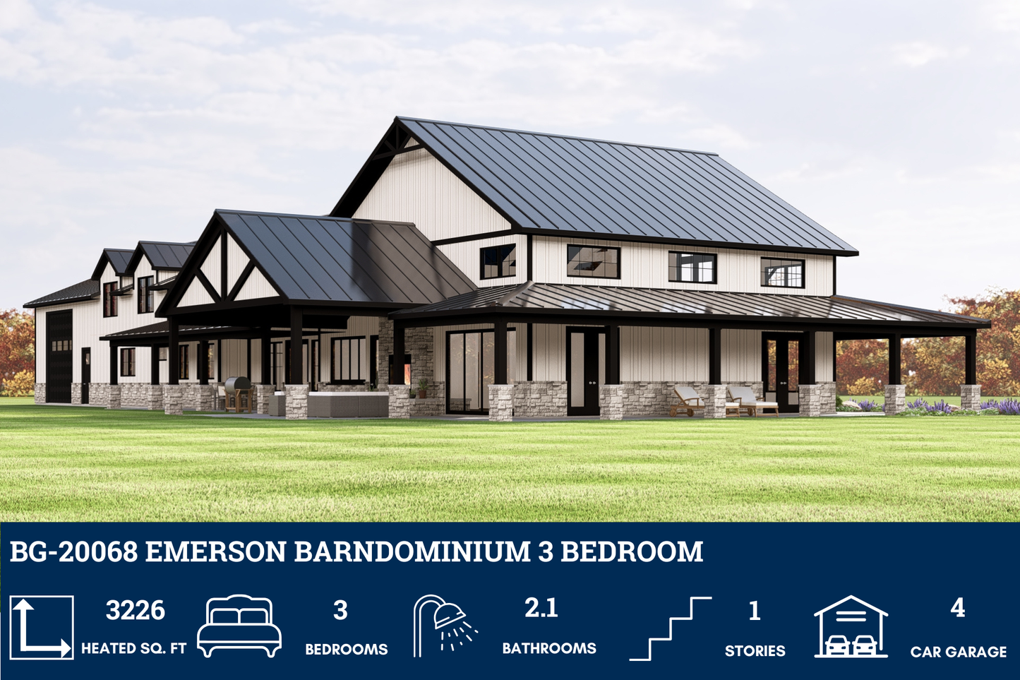 BG-20068 Emerson Barndominium House Plan