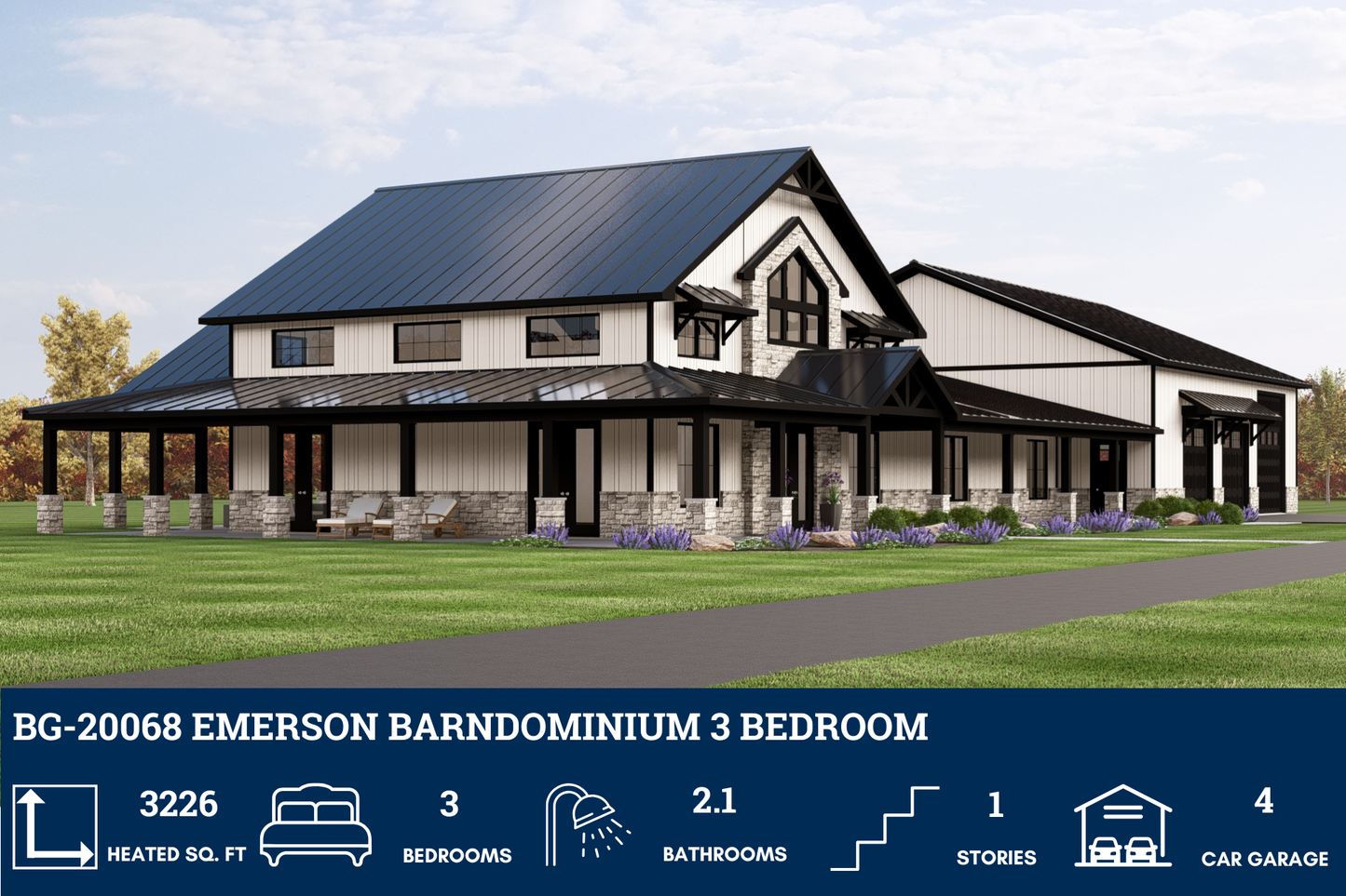 BG-20068 Emerson Barndominium House Plan