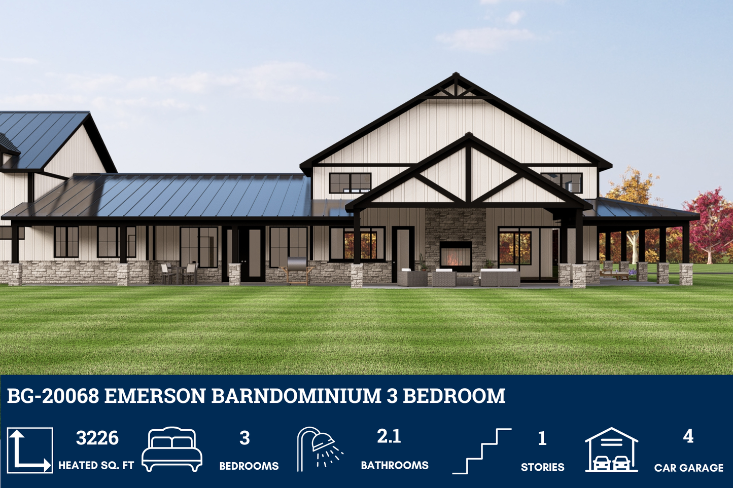 BG-20068 Emerson Barndominium House Plan