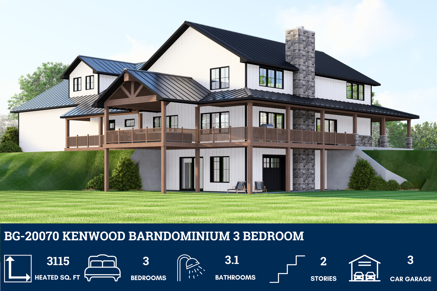 BG-20070 Kenwood Barndominium House Plan