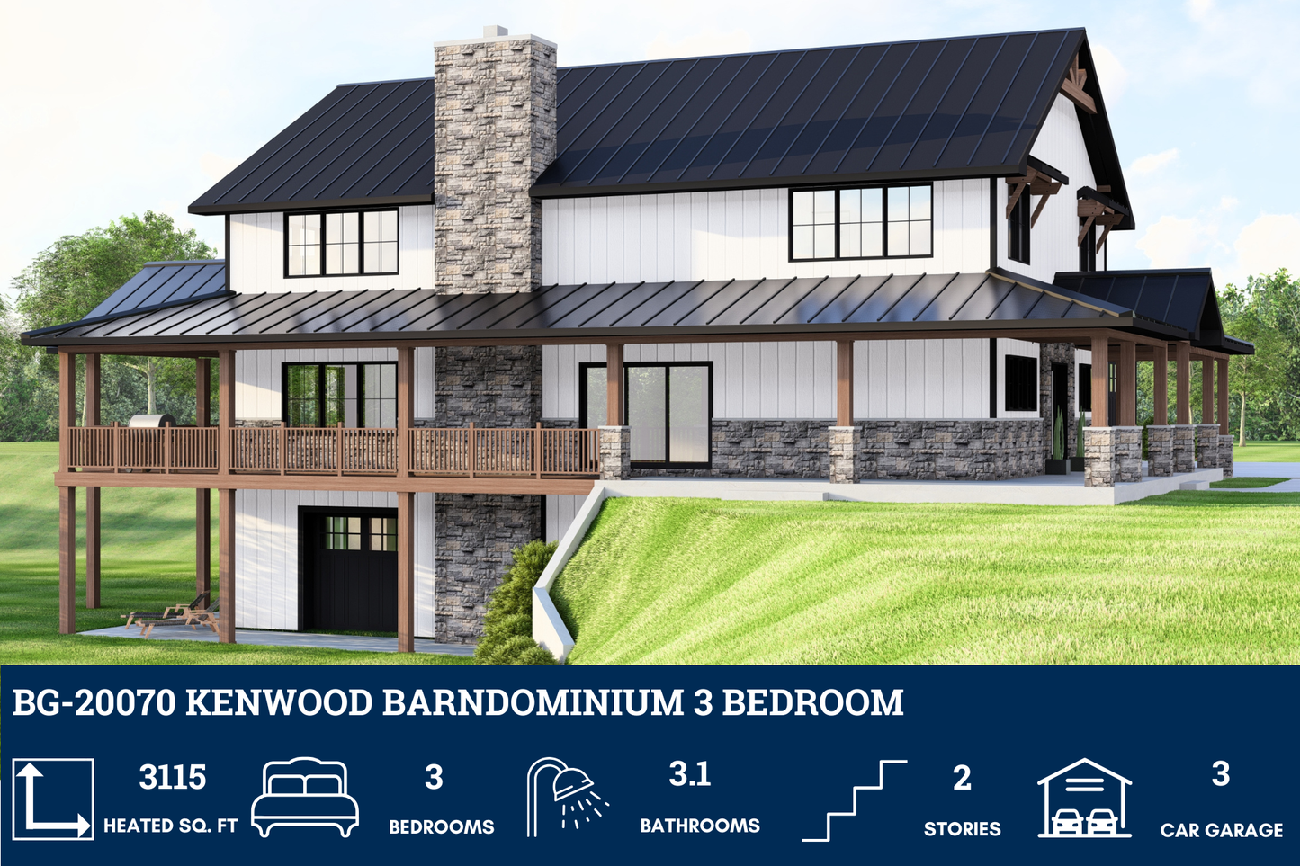 BG-20070 Kenwood Barndominium House Plan