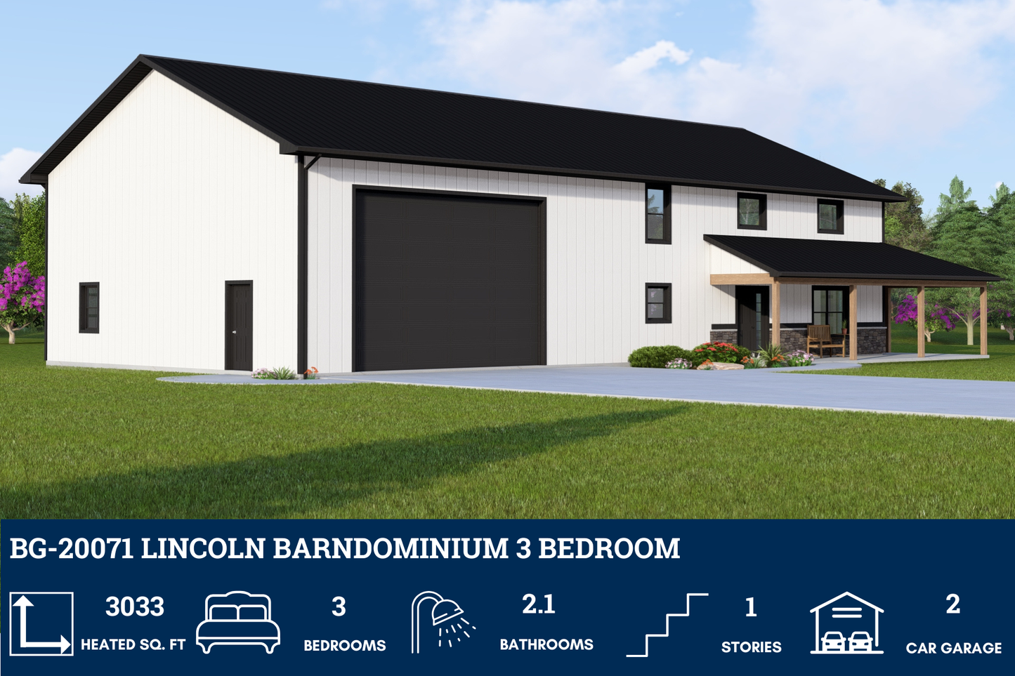BG-20071 Lincoln Barndominium House Plan