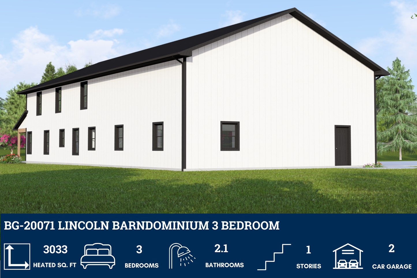 BG-20071 Lincoln Barndominium House Plan