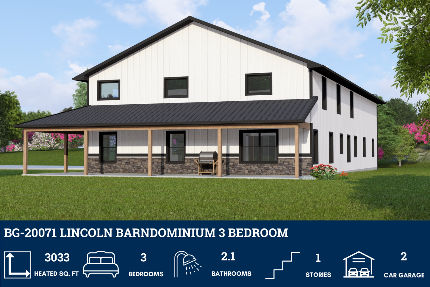 BG-20071 Lincoln Barndominium House Plan