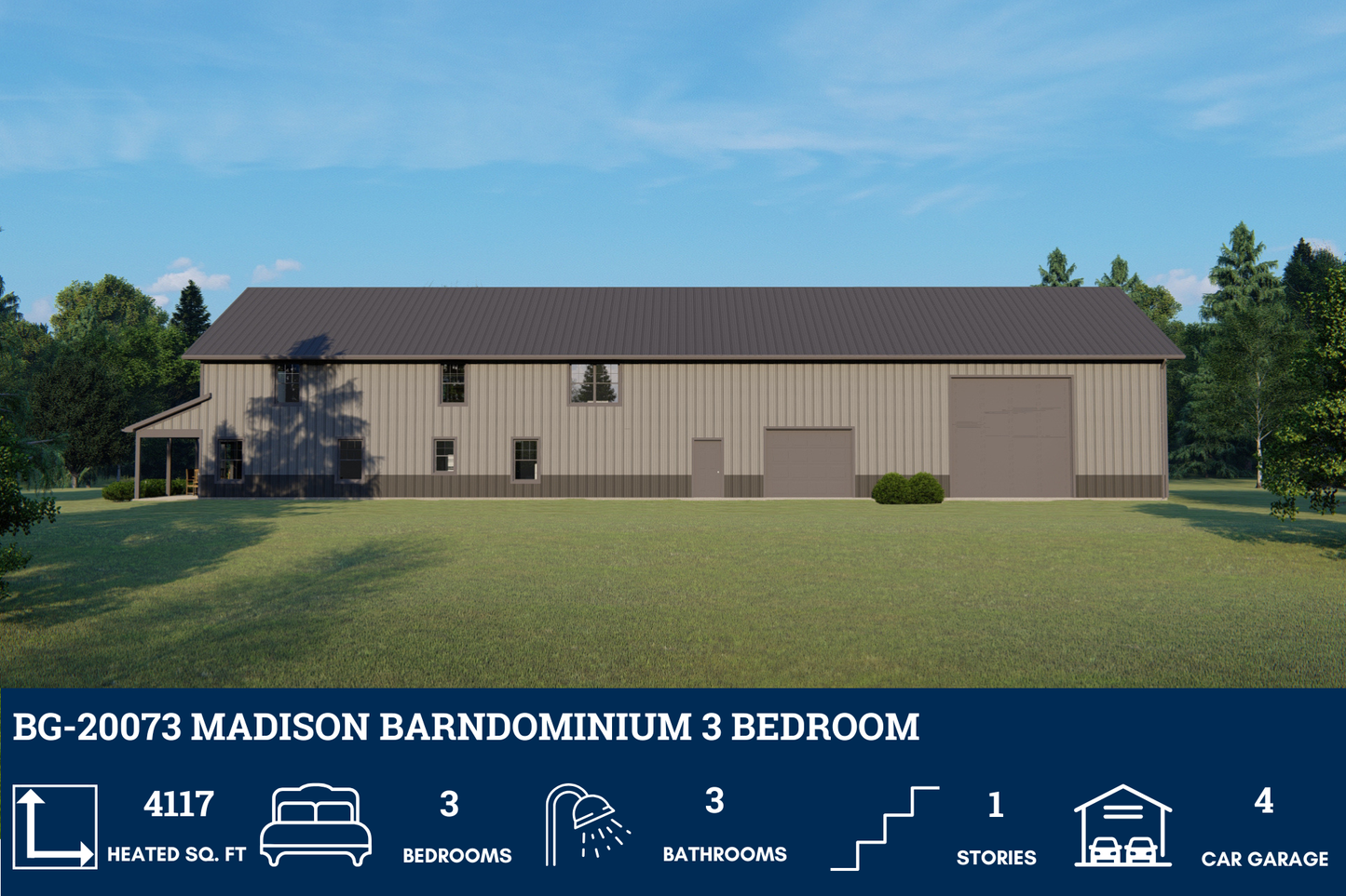BG-20073 Madison Barndominium House Plan