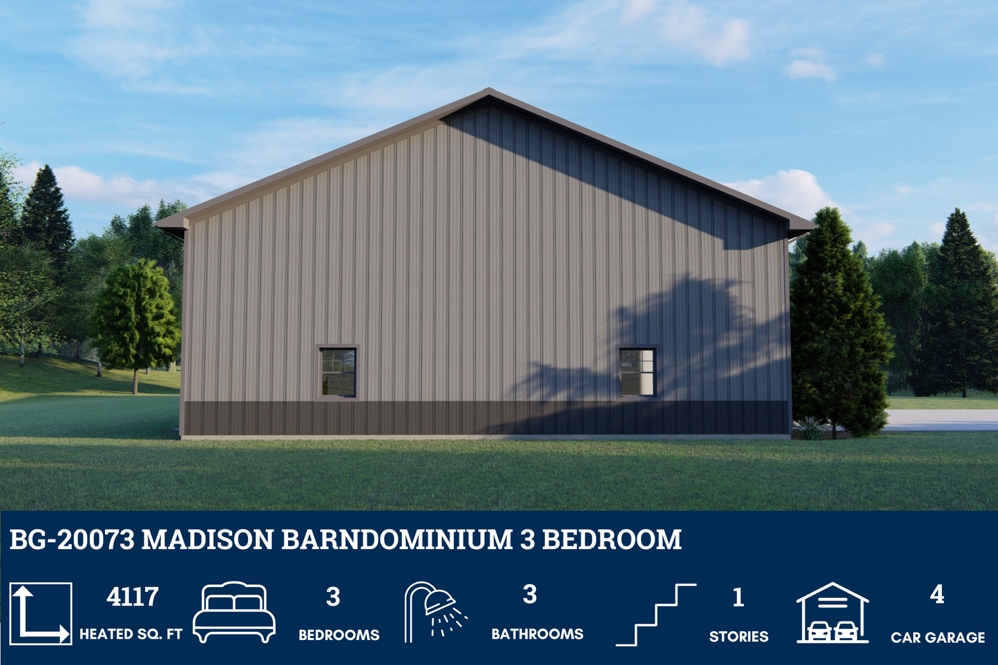 BG-20073 Madison Barndominium House Plan