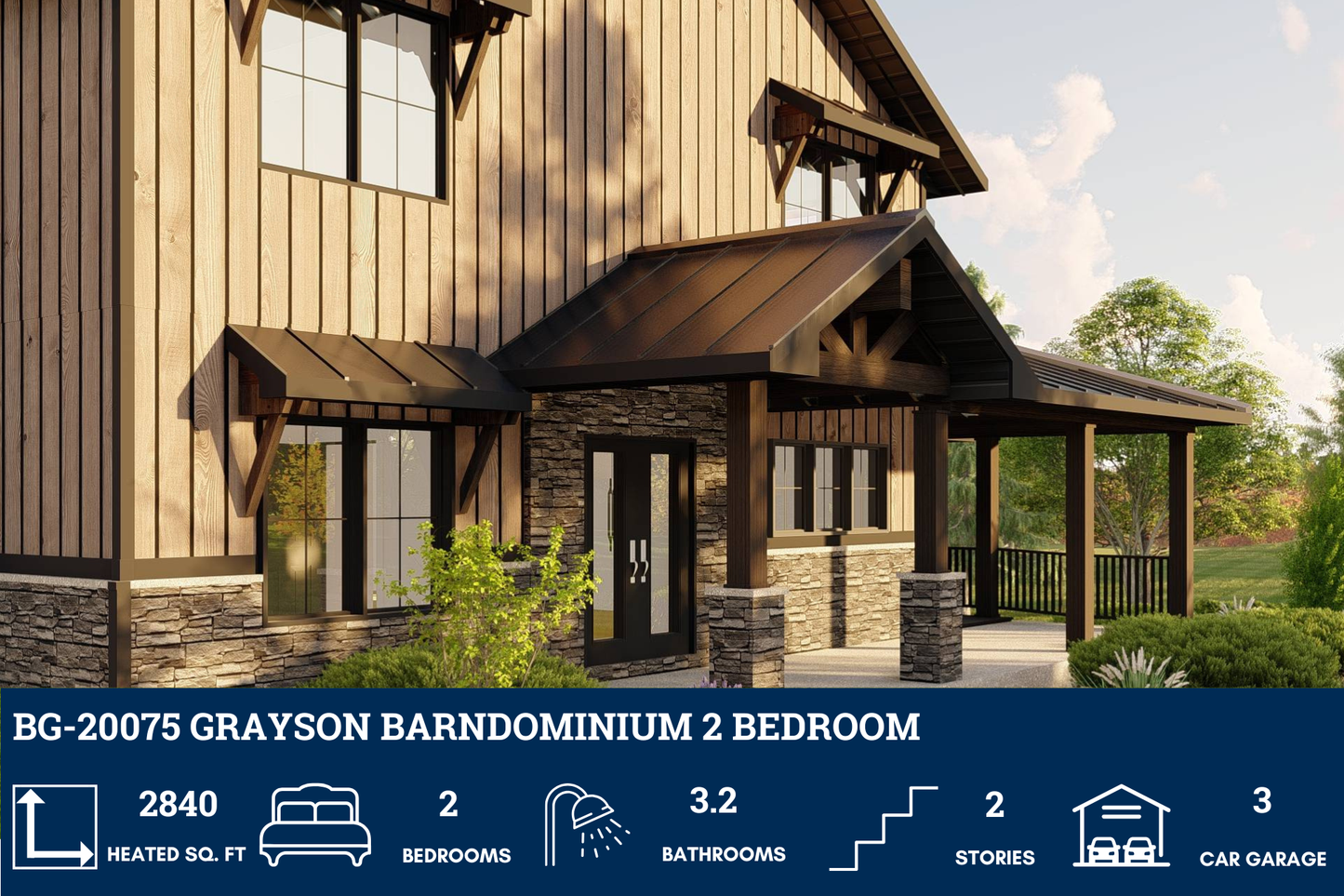 BG-20075 Grayson Barndominium House Plan