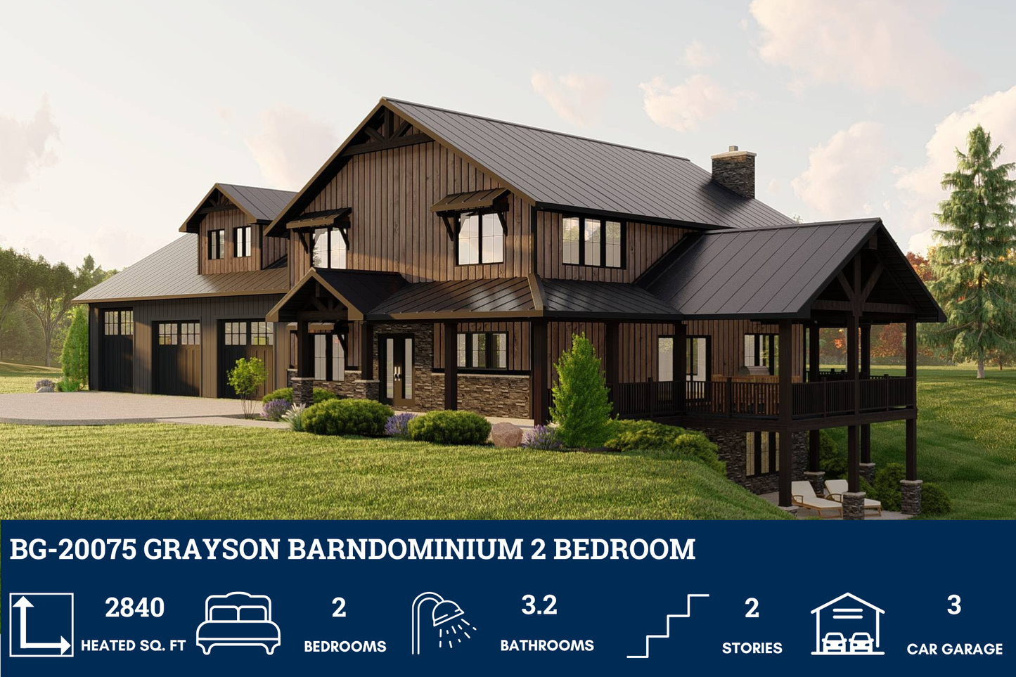 BG-20075 Grayson Barndominium House Plan