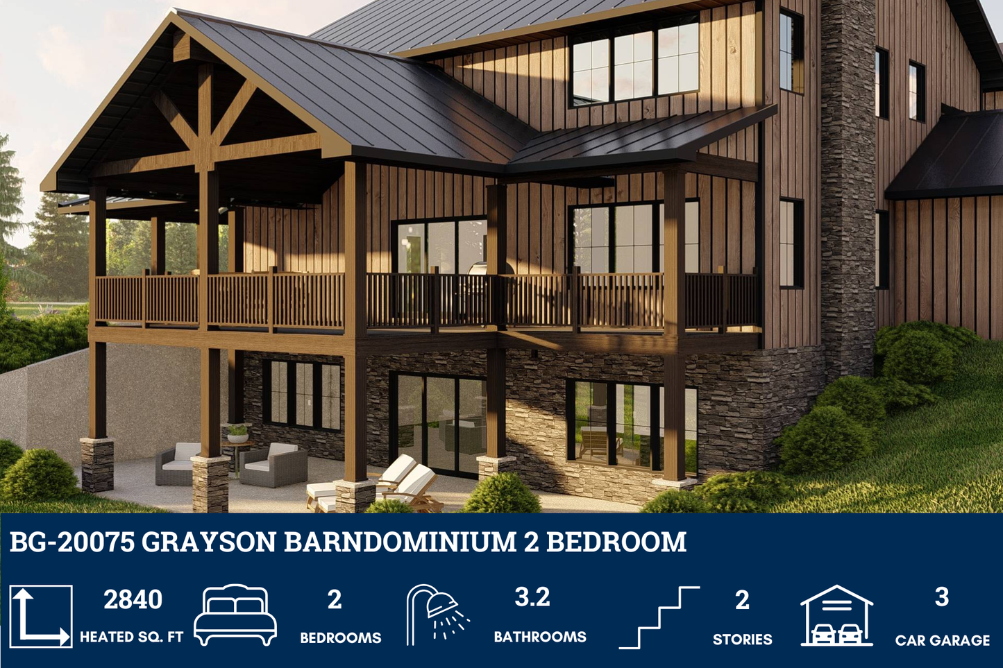 BG-20075 Grayson Barndominium House Plan