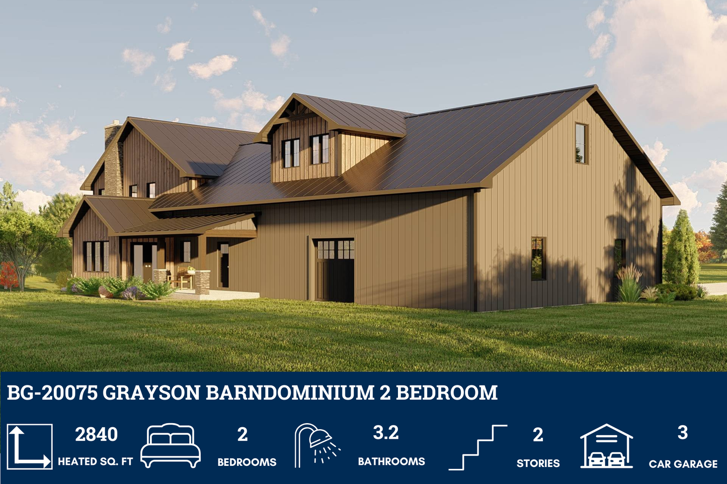 BG-20075 Grayson Barndominium House Plan