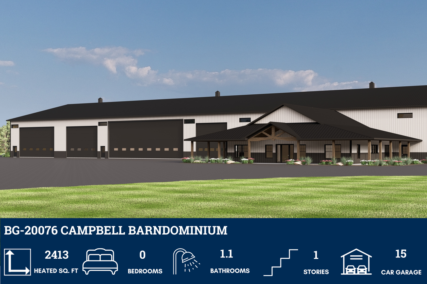 BG-20076 Campbell Barndominium House Plan