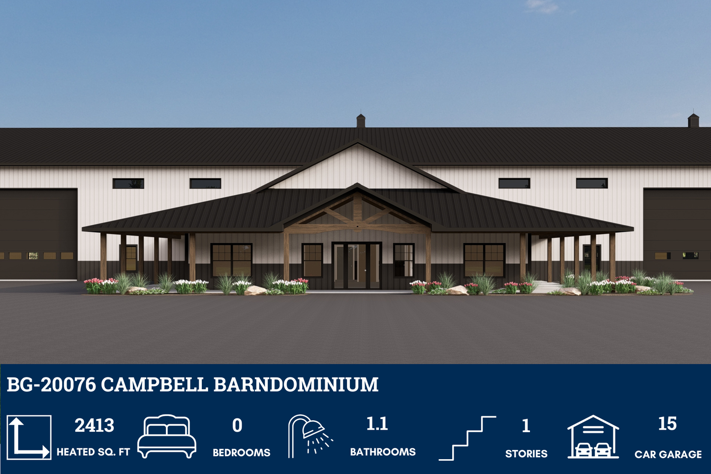 BG-20076 Campbell Barndominium House Plan