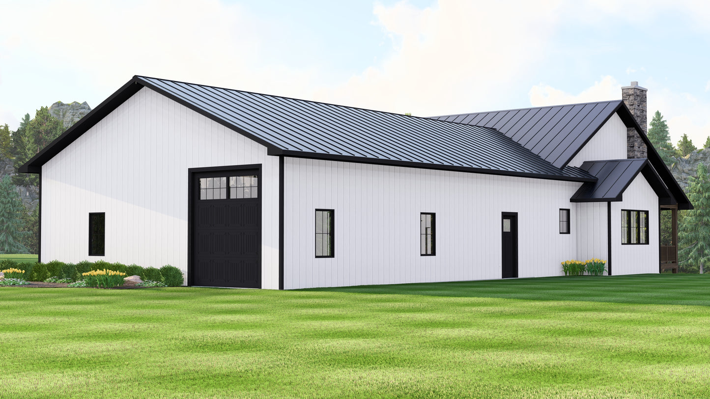 BG-20077 Bancroft Barndominium House Plan