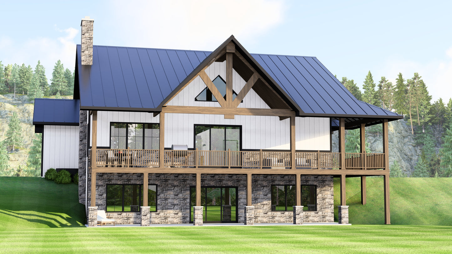 BG-20077 Bancroft Barndominium House Plan