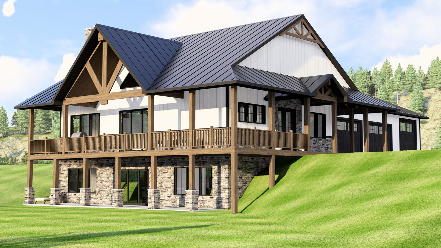 BG-20077 Bancroft Barndominium House Plan