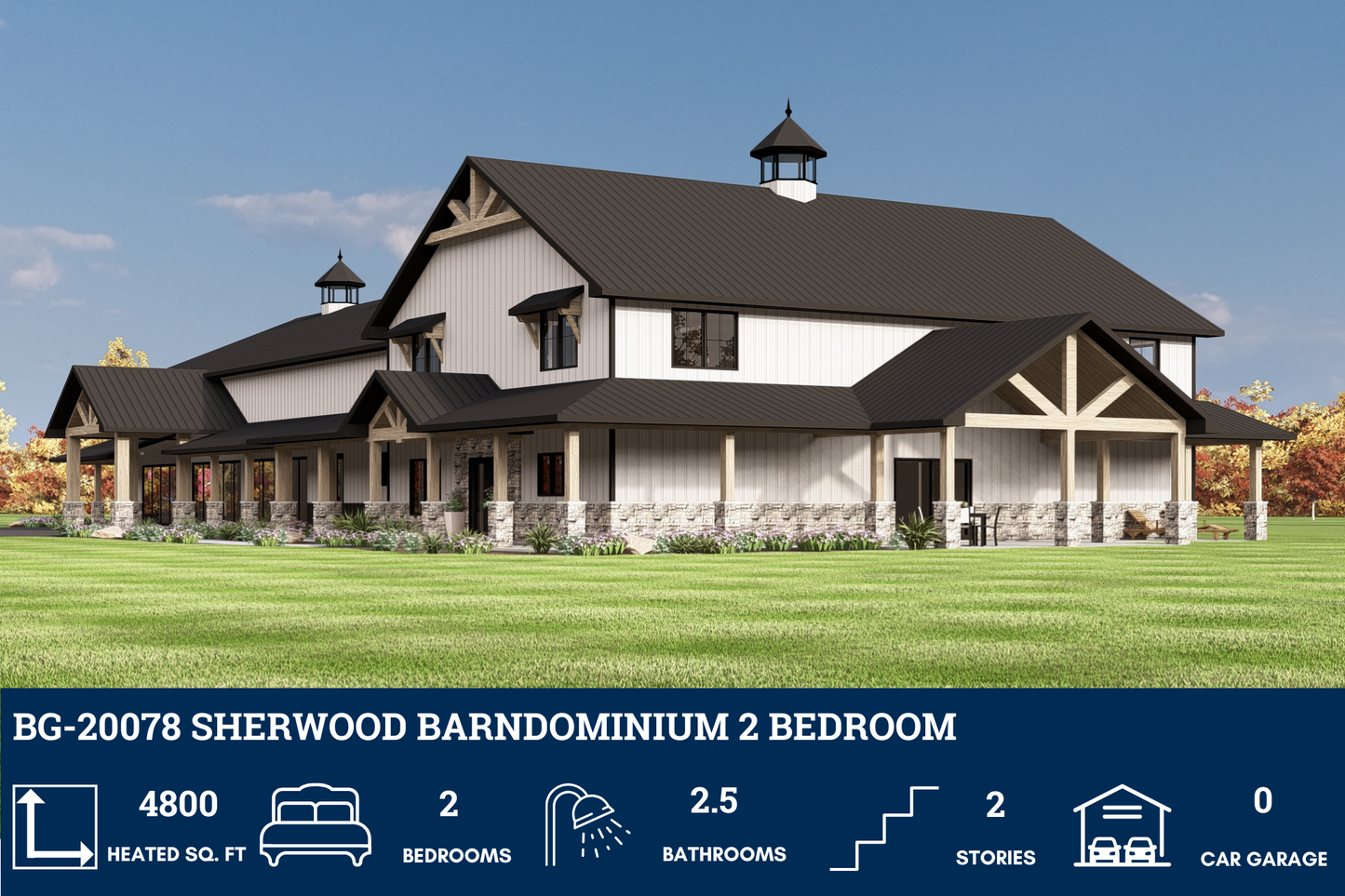 BG-20078 Sherwood Barndominium House Plan