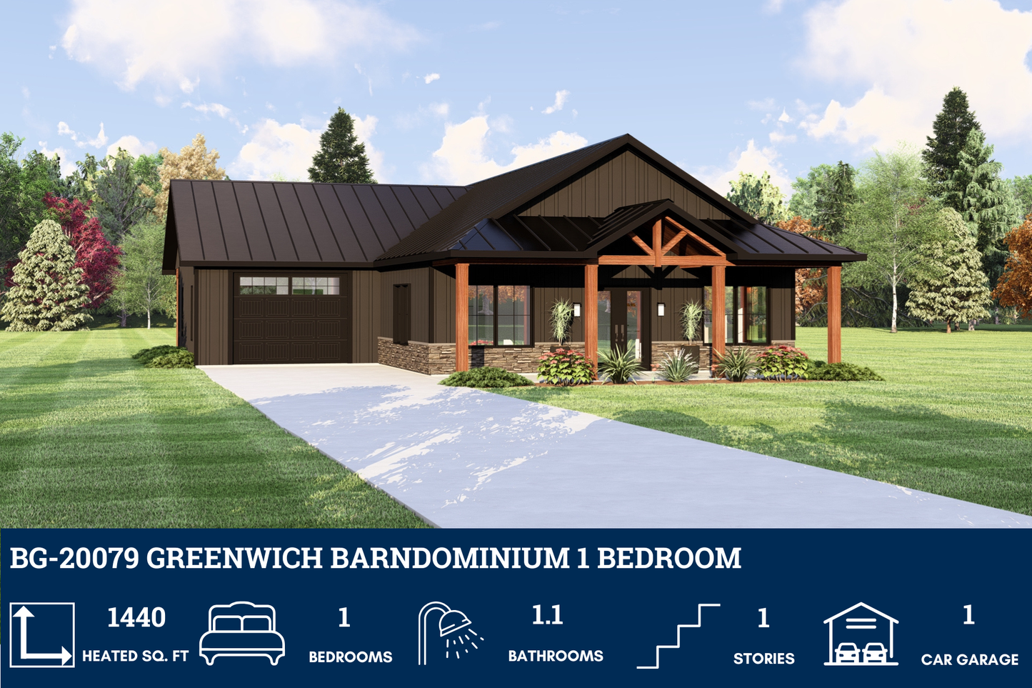 BG-20079 Greenwich Barndominium House Plan