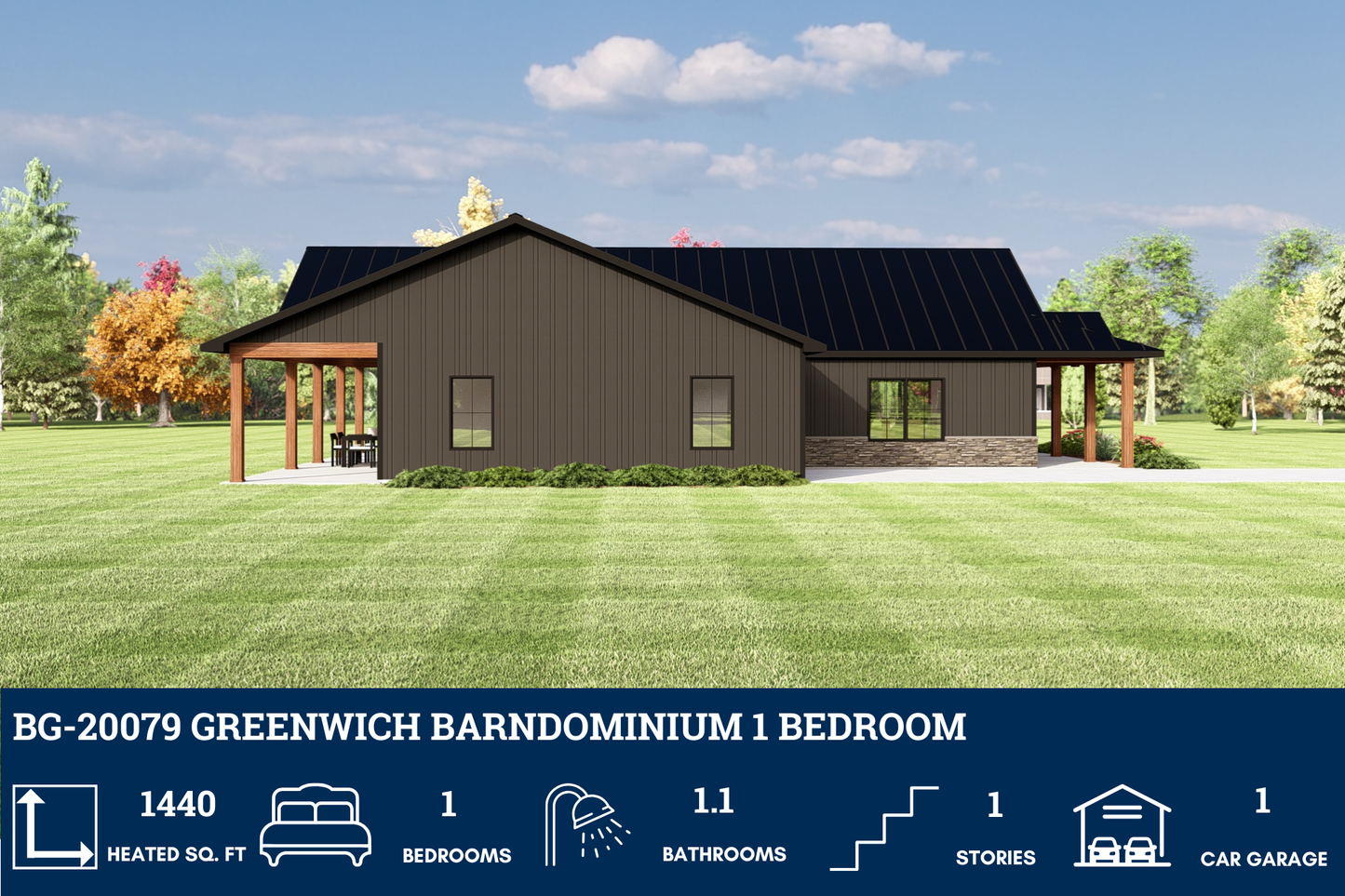 BG-20079 Greenwich Barndominium House Plan