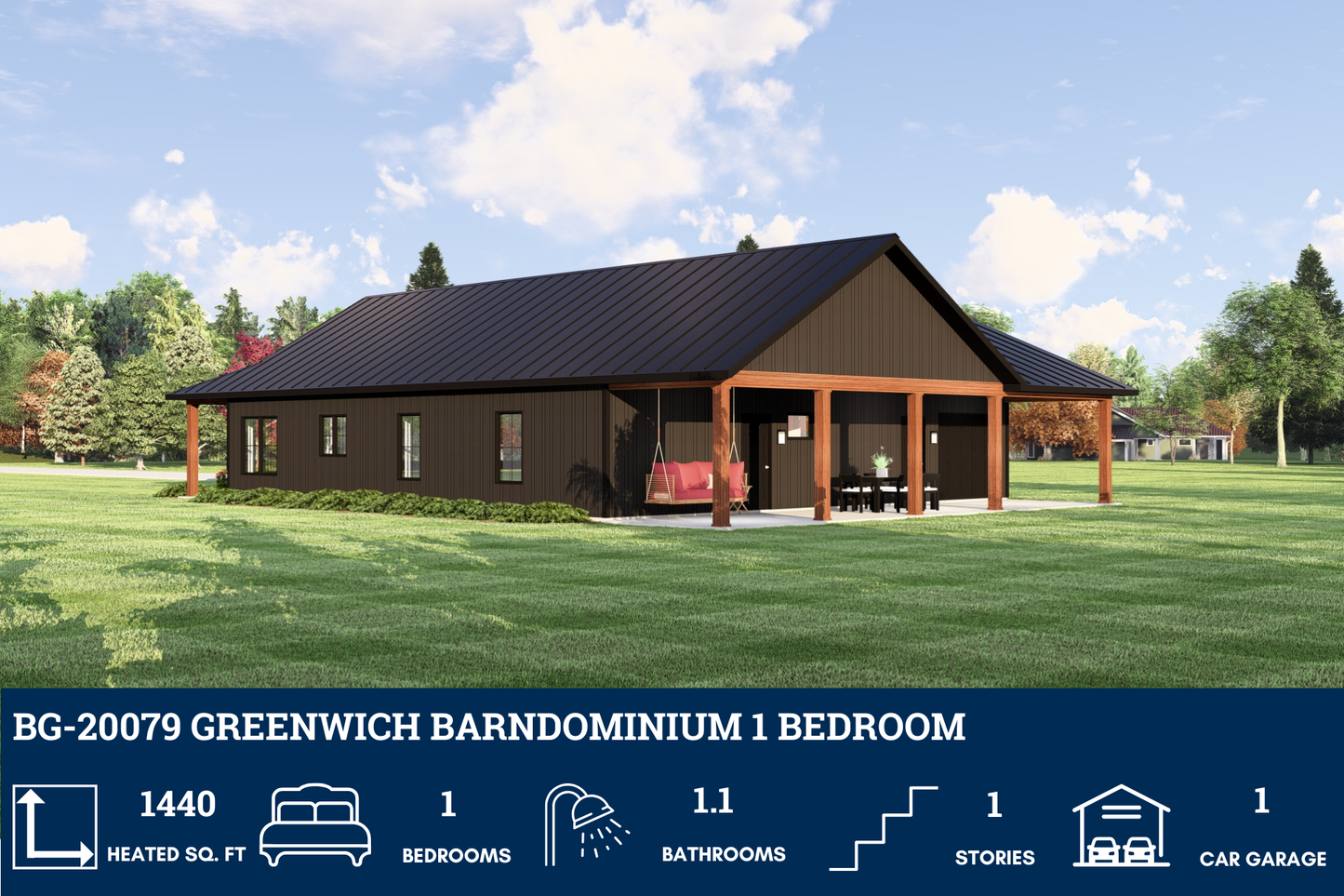 BG-20079 Greenwich Barndominium House Plan