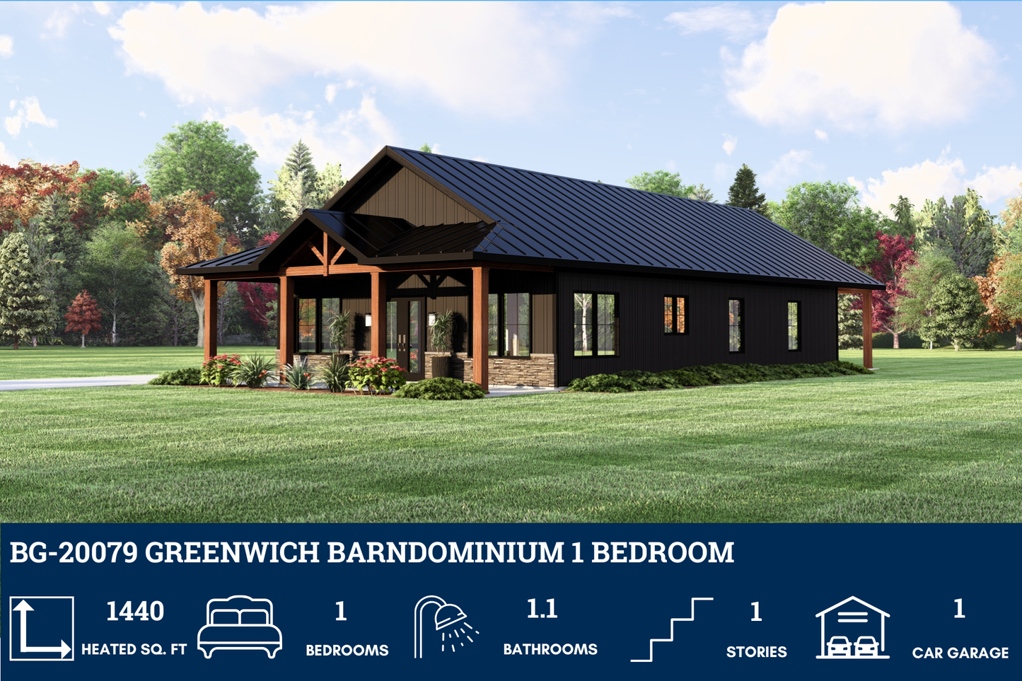 BG-20079 Greenwich Barndominium House Plan