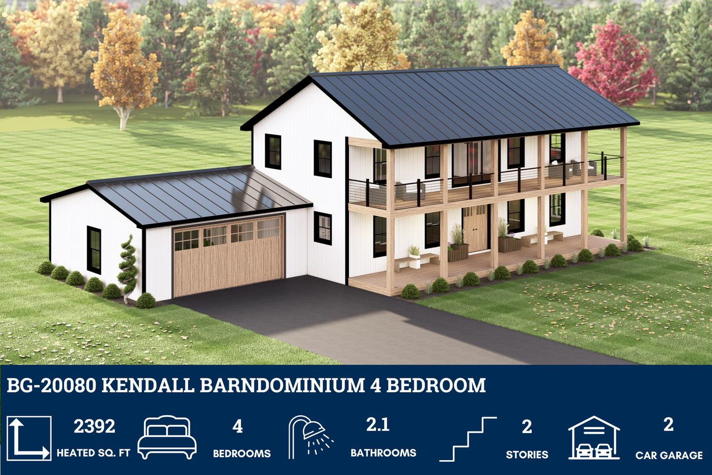 BG-20080 Kendall Barndominium House Plan