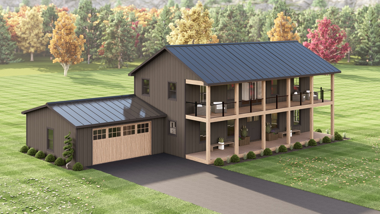 BG-20080 Kendall Barndominium House Plan
